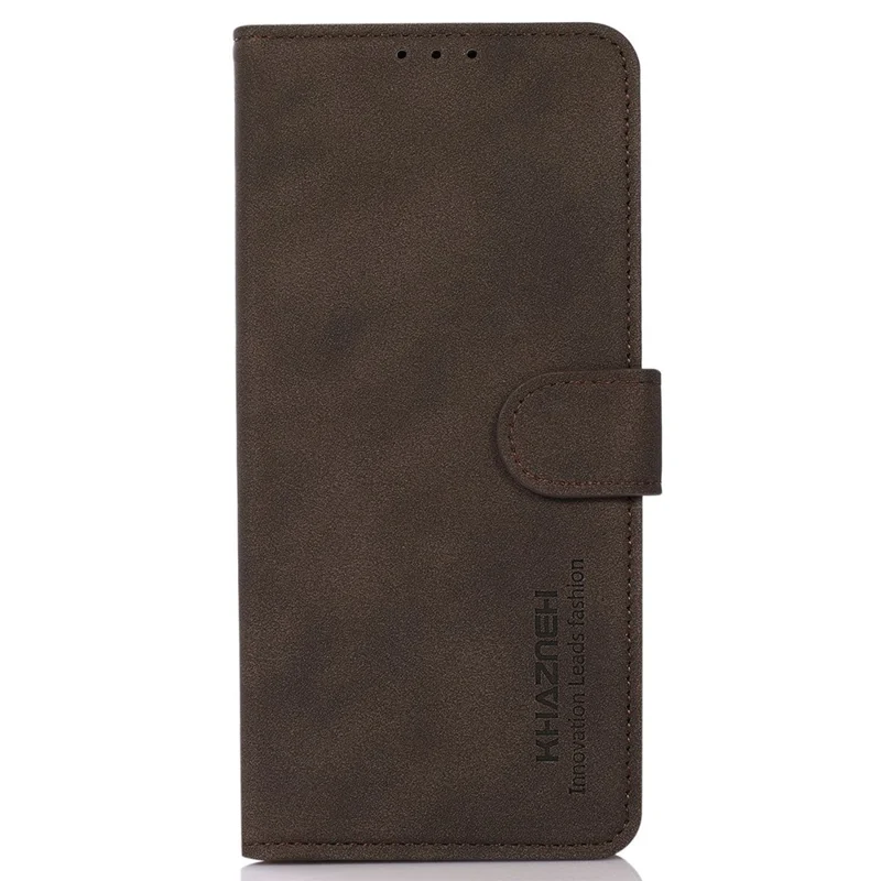 KHAZNEH For Nokia XR21 Phone Case Textured PU Leather Flip Wallet Anti-Dust Stand Cover - Brown
