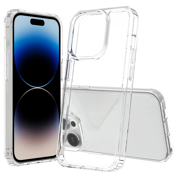 Для iPhone 15 Pro Slim-Fit Hybrid Phone Cover Shell Anti-Scratch Clear Acrylic+TPU Mobile Phone Case