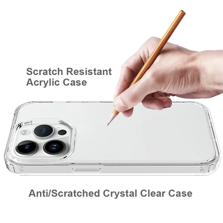 Для iPhone 15 Pro Slim-Fit Hybrid Phone Cover Shell Anti-Scratch Clear Acrylic+TPU Mobile Phone Case