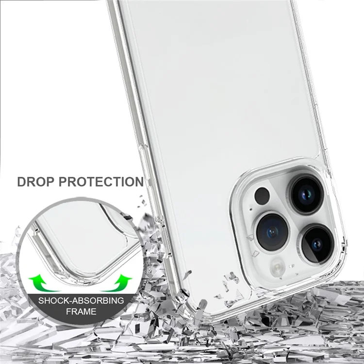 Для iPhone 15 Pro Slim-Fit Hybrid Phone Cover Shell Anti-Scratch Clear Acrylic+TPU Mobile Phone Case
