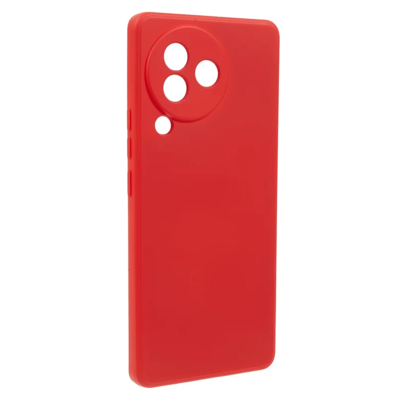 For Xiaomi Civi 3 5G Soft TPU Phone Case Fiber Lining Candy Color Rubberized Phone Cover - Red