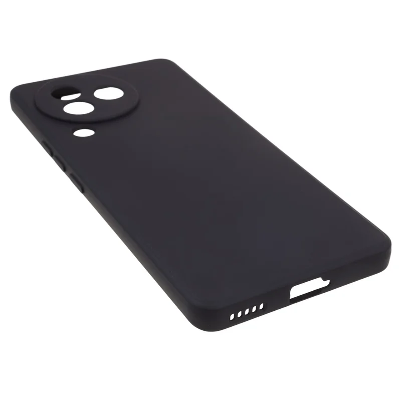 For Xiaomi Civi 3 5G Soft TPU Phone Case Fiber Lining Candy Color Rubberized Phone Cover - Black
