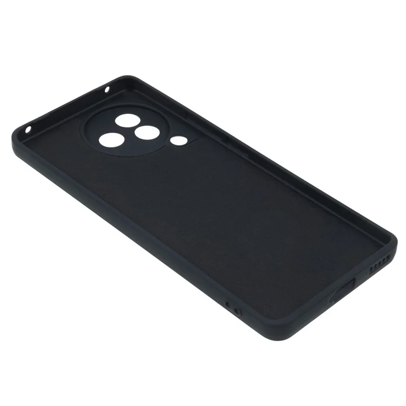 For Xiaomi Civi 3 5G Soft TPU Phone Case Fiber Lining Candy Color Rubberized Phone Cover - Black