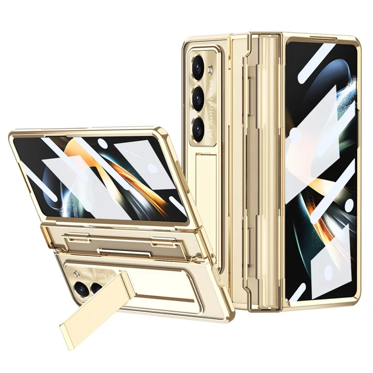 Для Samsung Galaxy Z Fold5 5G Kickstand PC Case Shockproof Folding Phone Cover - Gold
