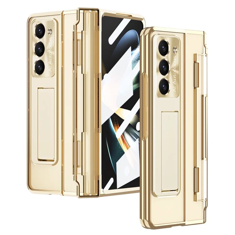 Для Samsung Galaxy Z Fold5 5G Kickstand PC Case Shockproof Folding Phone Cover - Gold
