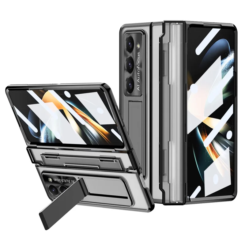 For Samsung Galaxy Z Fold5 5G Kickstand PC Case Shockproof Folding Phone Cover - Black