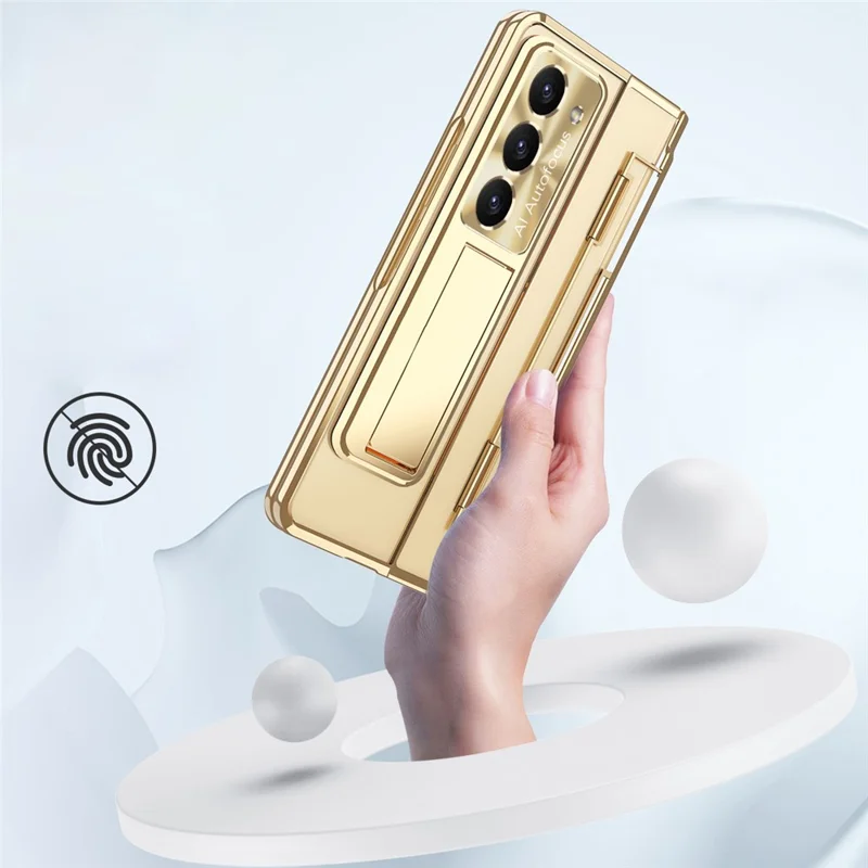 For Samsung Galaxy Z Fold5 5G Kickstand PC Case Shockproof Folding Phone Cover - Black