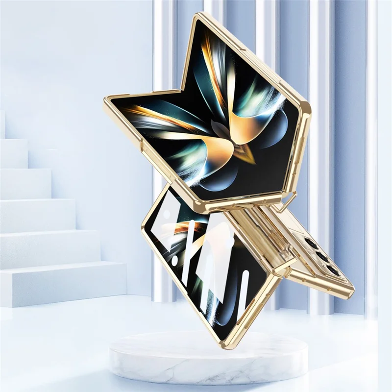 For Samsung Galaxy Z Fold5 5G Kickstand PC Case Shockproof Folding Phone Cover - Black