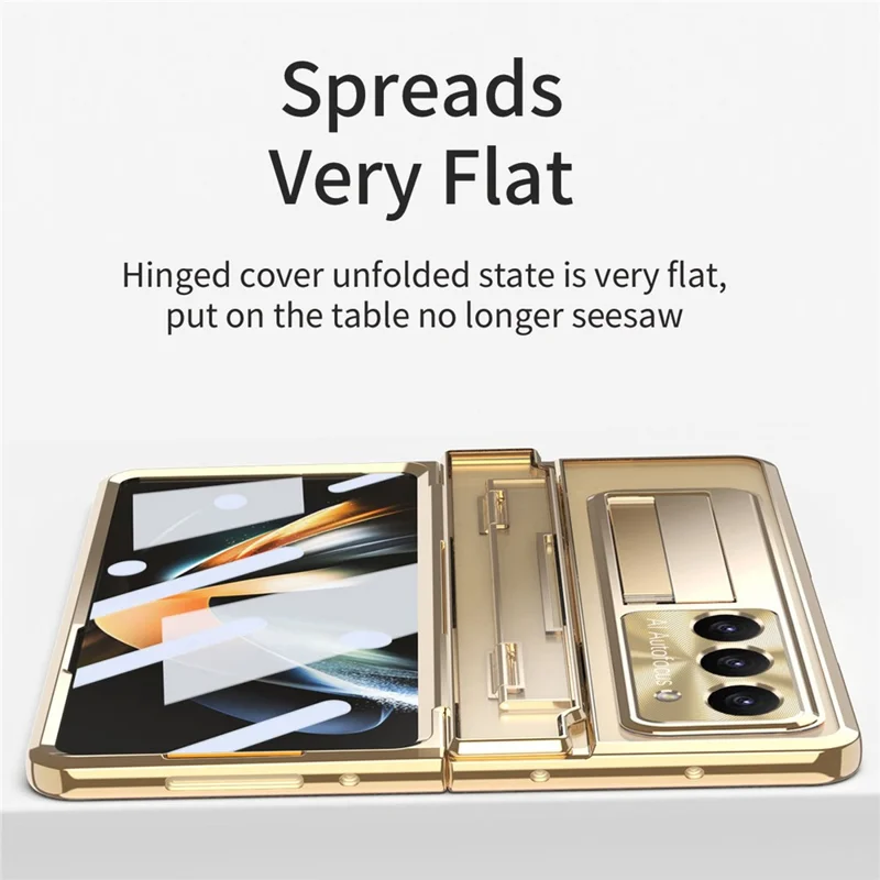 For Samsung Galaxy Z Fold5 5G Kickstand PC Case Shockproof Folding Phone Cover - Black