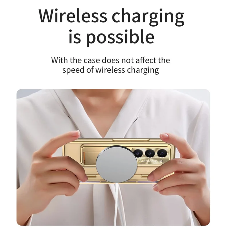 For Samsung Galaxy Z Fold5 5G Kickstand PC Case Shockproof Folding Phone Cover - Black