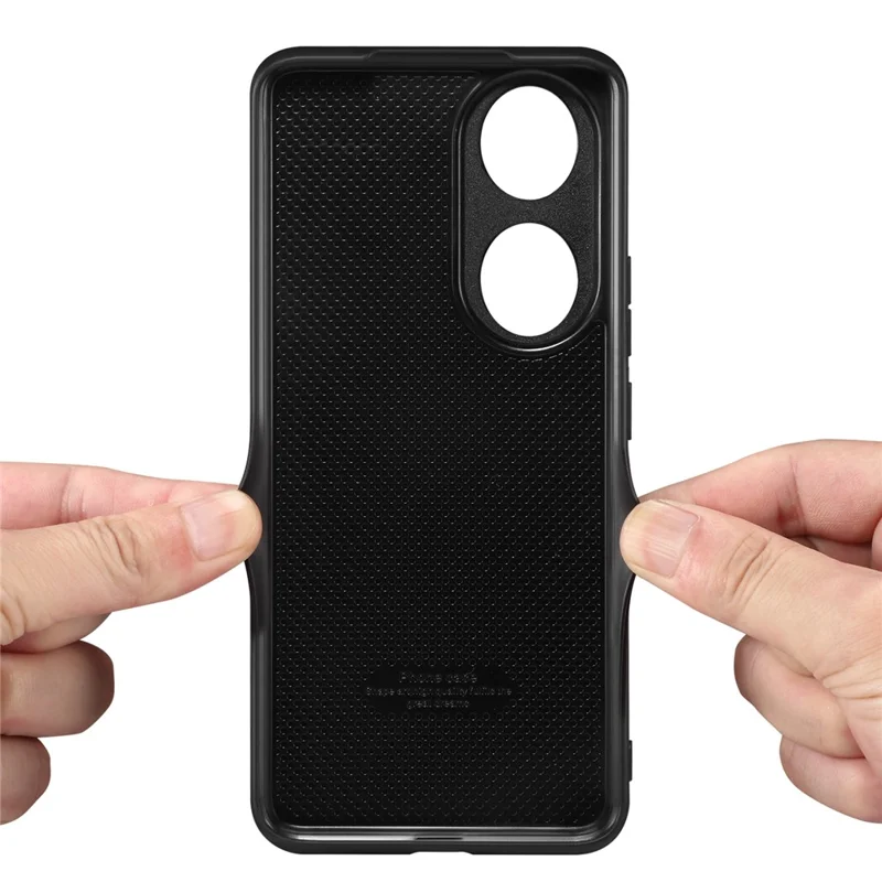 DENIOR PU Leather Coated TPU Cover для Honor 90 Kickstand Card Holder Anti-drop Phone Case - Brown