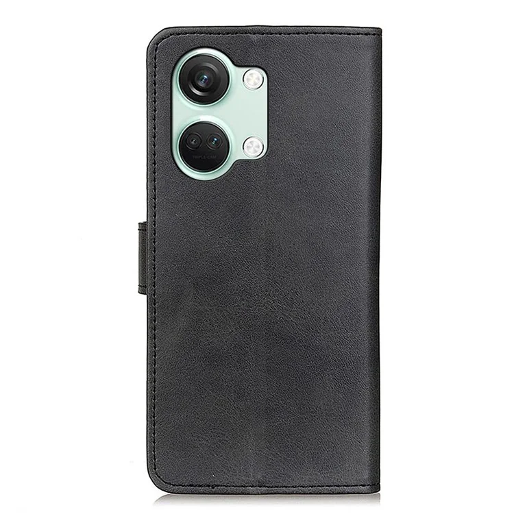 OnePlus Ace 2V / Nord 3 5G Custodia in pelle di mucca Texture Custodia in pelle PU con supporto pieghevole - Nero