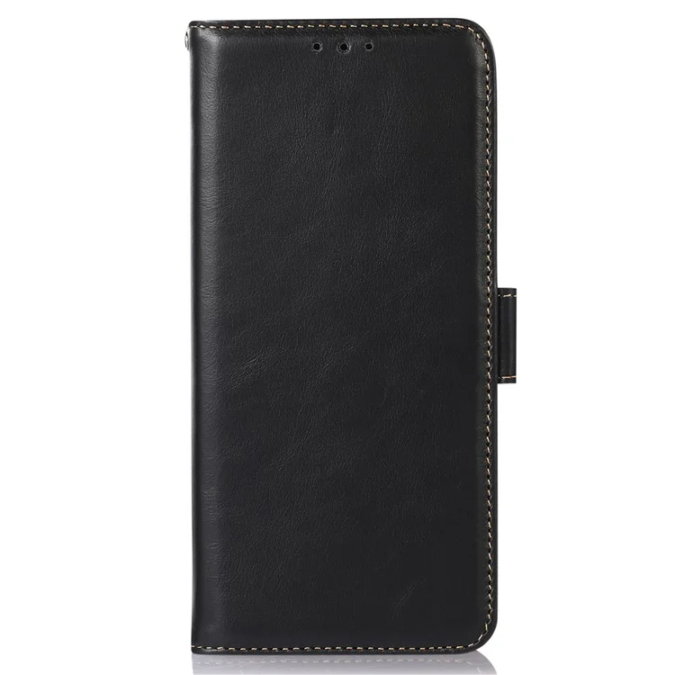 Per Nokia XR21 Crazy Horse Texture Phone Case Genuine Cow Leather RFID Blocking Wallet Stand Cover - Nero
