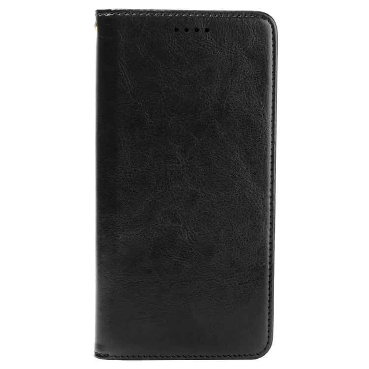 Para Samsung Galaxy A53 5G Anti-Scratch PU Leather Stand Case Slim-Fit Crazy Horse Texture Wallet Case - Preto