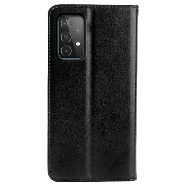 Para Samsung Galaxy A23 4G / A23 5G (Versão Global) Crazy Horse Texture Phone Case Wallet Drop Protection Magnetic PU Leather Stand Cover - Preto