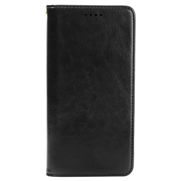 Для iPhone 12 / 12 Pro Crazy Horse Texture Wallet Phone Case Anti-Scratch PU Leather Stand Smartphone Cover - Black