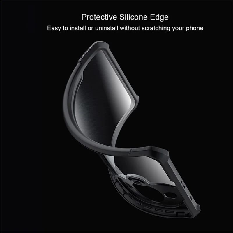 XUNDD Custodia Anti-Graffio per Huawei nova 11 / nova 12s 4G / nova 12 Lite 4G , Cover Protettiva in Acrilico+TPU - Nero / Texture Laser