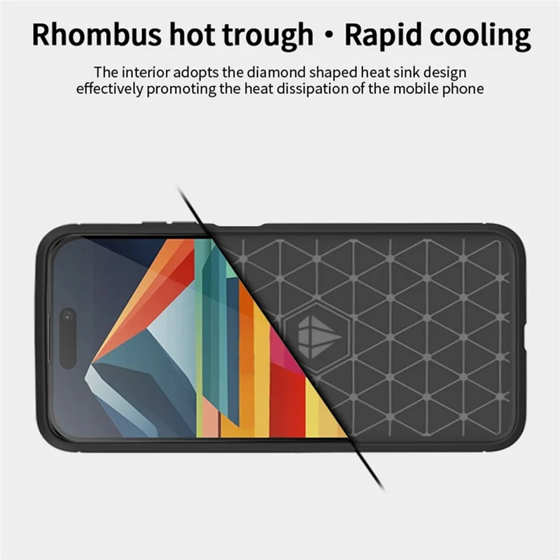 MOFI JK TPU Series-1 for iPhone 15 Pro Max Brushed Phone Case Carbon Fiber Anti-drop TPU Back Cover - Black