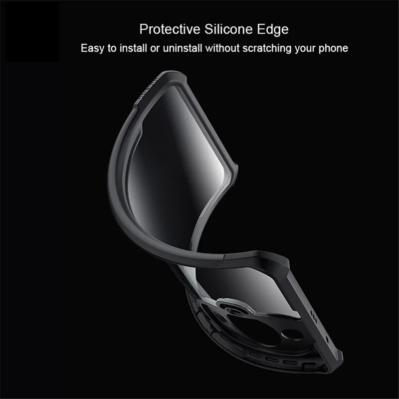 XUNDD For Huawei nova 11 Pro / nova 11 Ultra Phone Case Acrylic+TPU Anti-scratch Phone Cover - Black / Laser Texture