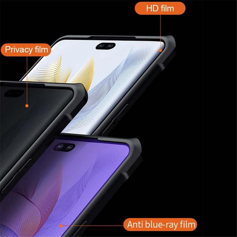 XUNDD For Honor 90 Pro Phone Protective Case Acrylic+TPU Shockproof Phone Cover - Black / Laser Texture