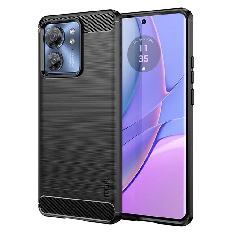 MOFI JK TPU Série-1 pour Motorola Edge 40 5G Étui en TPU Fibre de Carbone Brossé Protecteur de Téléphone - Noir