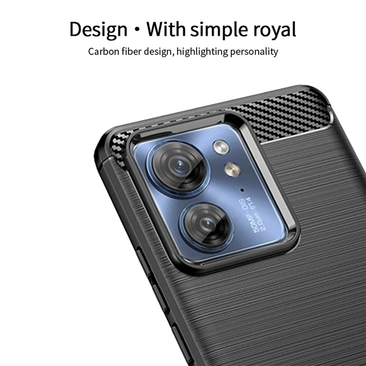 MOFI JK TPU Série-1 pour Motorola Edge 40 5G Étui en TPU Fibre de Carbone Brossé Protecteur de Téléphone - Noir