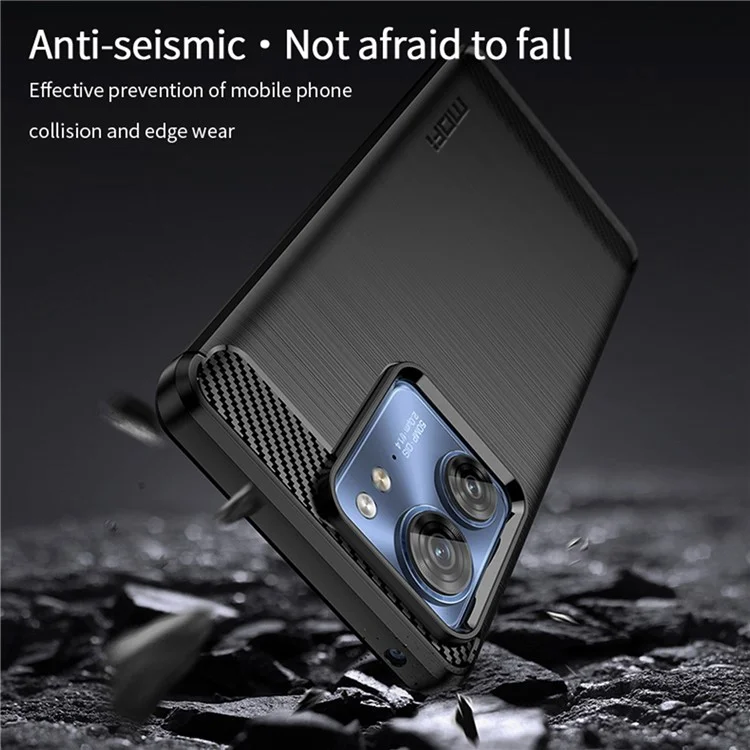 MOFI JK TPU Série-1 pour Motorola Edge 40 5G Étui en TPU Fibre de Carbone Brossé Protecteur de Téléphone - Noir