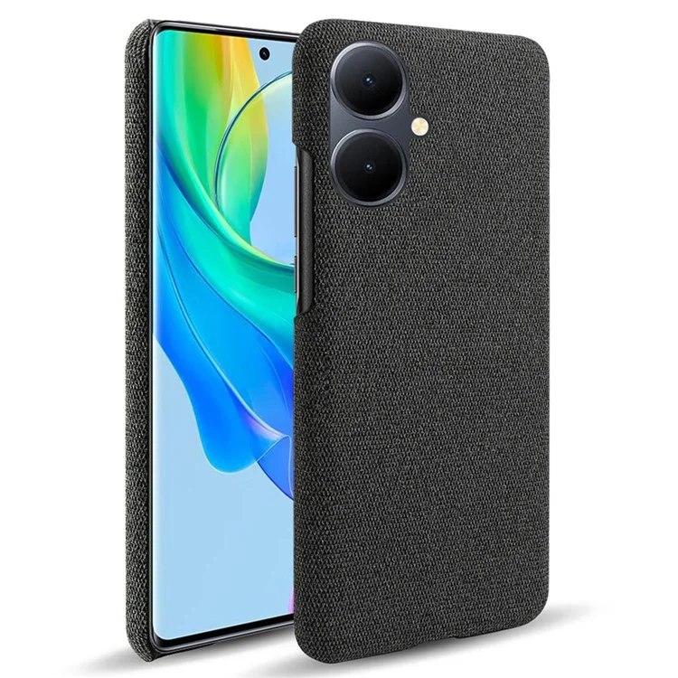 Für vivo Y78+ 5G Cloth+Hard PC Phone Case Anti-Scratch Stoßfest Cover - Schwarz