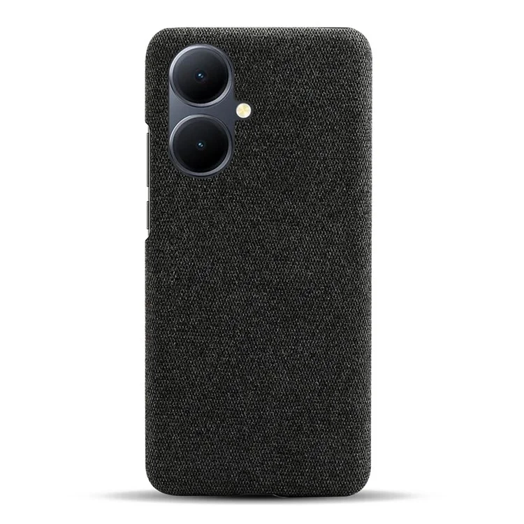 Für vivo Y78+ 5G Cloth+Hard PC Phone Case Anti-Scratch Stoßfest Cover - Schwarz