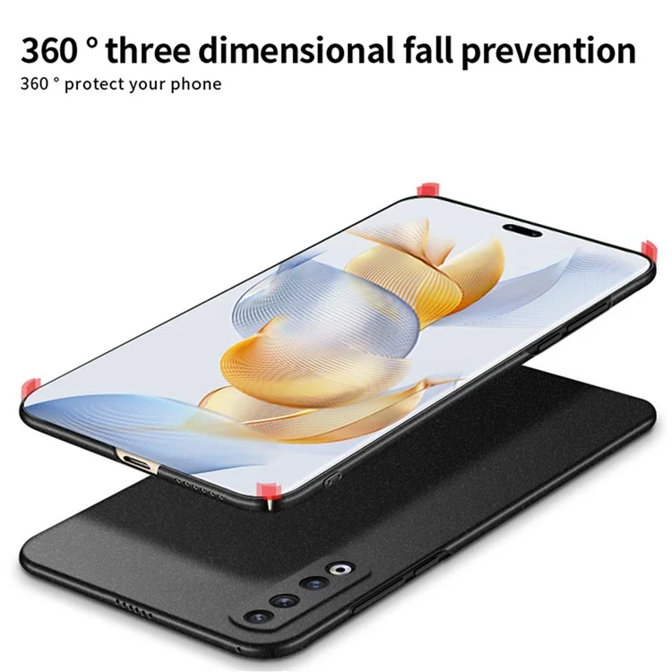 MOFI Série mate blindée Pour Honor 90 Pro Étui de téléphone portable en PC dur givré Ultra-mince Anti-rayures - Noir 