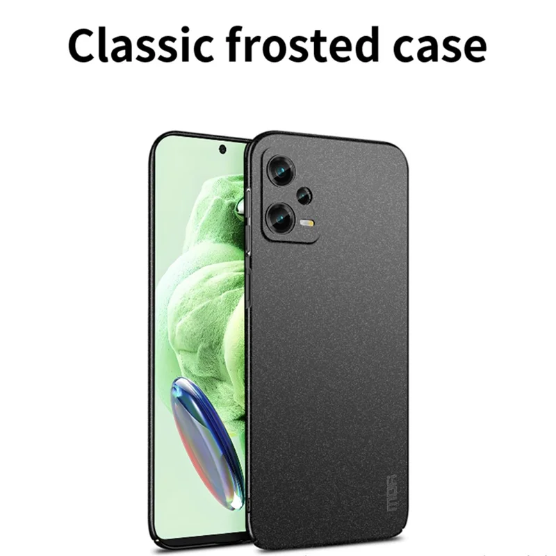 MOFI Щит Матовая серия для Xiaomi Poco X5 5G / Redmi Note 12 5G (Глобальная версия) / (Индия) Противоударный чехол для телефона с матовым покрытием из твердого ПК - Черный 