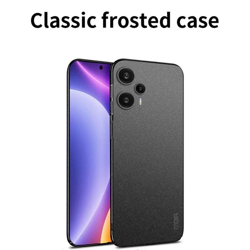 MOFI Shield Matte Series For Xiaomi Redmi Note 12 Turbo / Poco F5 5G Anti-drop Phone Case Frosted PC Back Cover - Blue