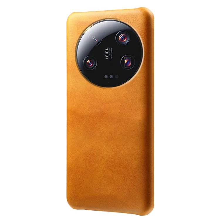 Para Xiaomi 13 Ultra Funda de Teléfono de Cuero PU+PC Textura de Ternera Antiarañazos - Naranja