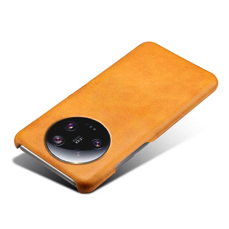 Para Xiaomi 13 Ultra Funda de Teléfono de Cuero PU+PC Textura de Ternera Antiarañazos - Naranja
