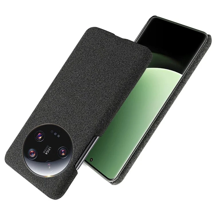 Anti-scratch Cell Phone Case for Xiaomi 13 Ultra , Cloth+Hard PC Protective Phone Cover - Black