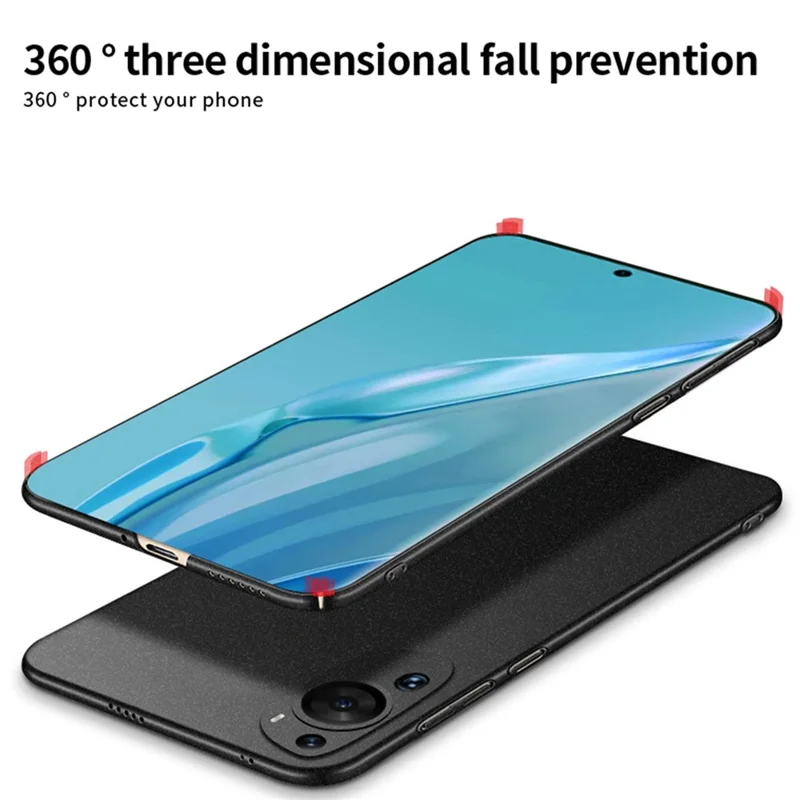 MOFI Shield Matte Series For Huawei P60 Art Frosted PC Back Cover Anti-fingerprint Phone Case - Black