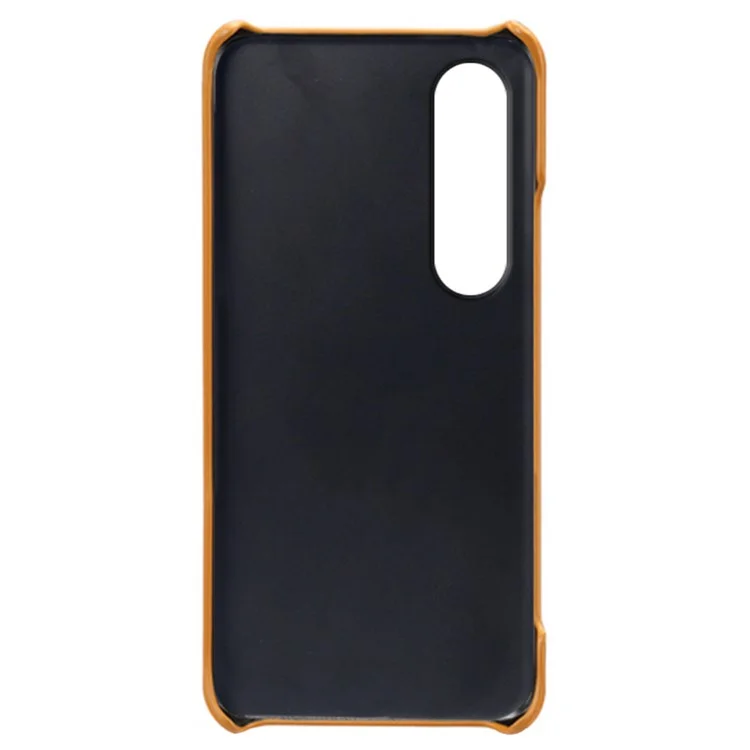 For Sony Xperia 1 V Calf Texture Shockproof Phone Case PU Leather+PC Smartphone Cover - Orange