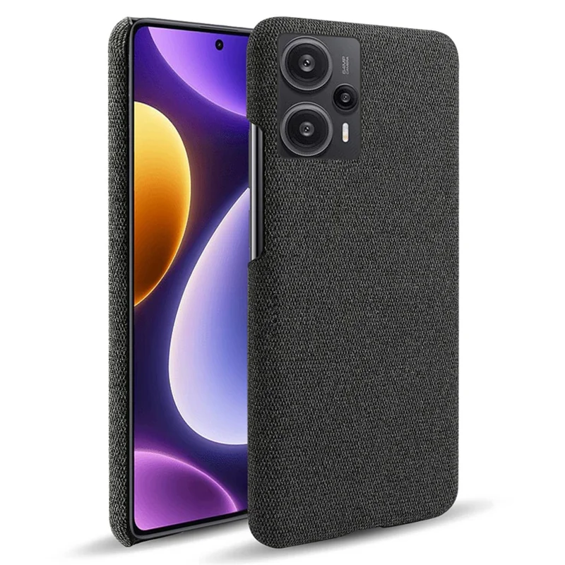 Для Xiaomi Redmi Note 12 Turbo / Poco F5 5G Cloth+Hard PC Phone Case Anti-scracth Phone Cover - Black
