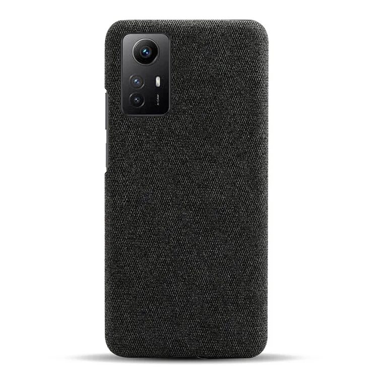 Для Xiaomi Redmi Note 12S 4G Cloth+Hard PC Phone Cover Drop-proof Protective Case - Black