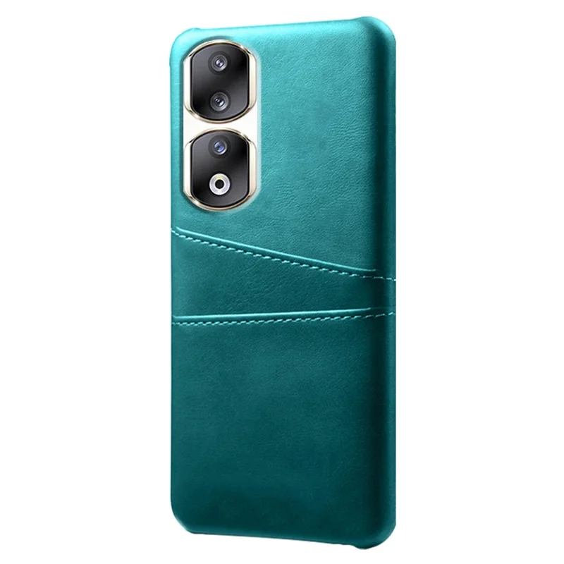 For Honor 90 Pro Dual Card Slots PU Leather Coated PC Case Anti-scratch Phone Cover - Green