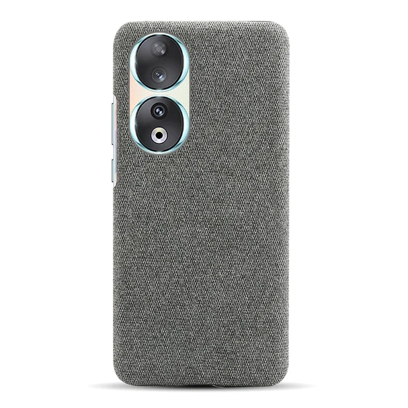 Cloth Texture Phone Case for Honor 90 , Cloth+Hard PC Anti-scratch Phone Cover - Grey