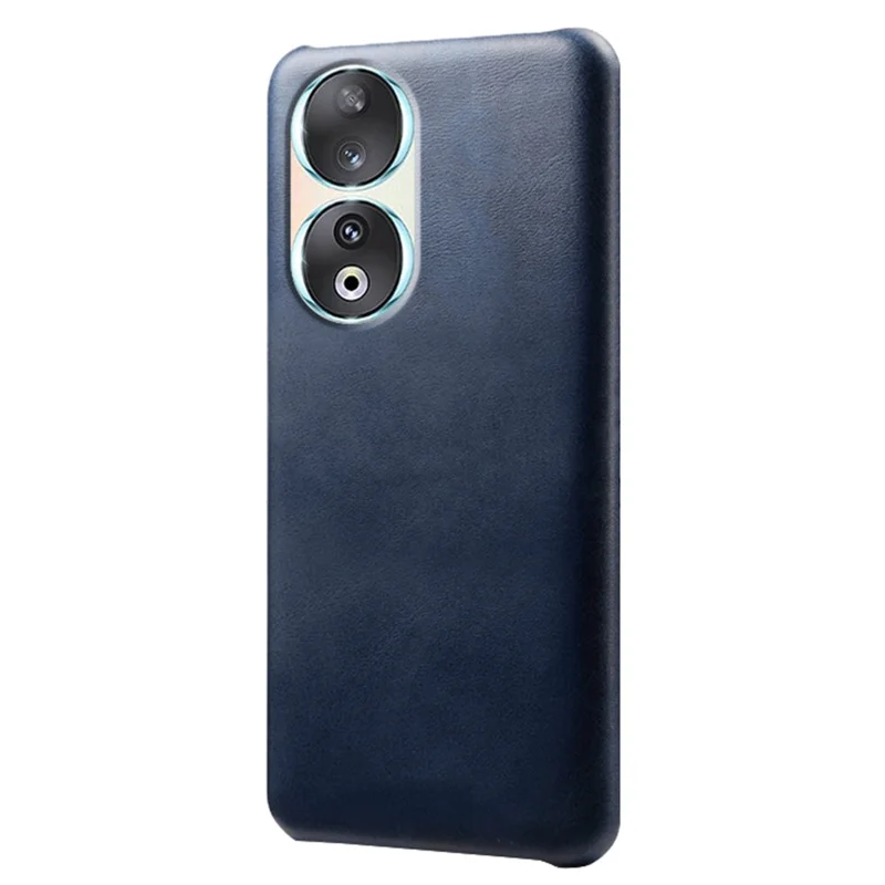 For Honor 90 PU Leather Coated Hard PC Cover Calf Texture Shockproof Phone Case - Blue