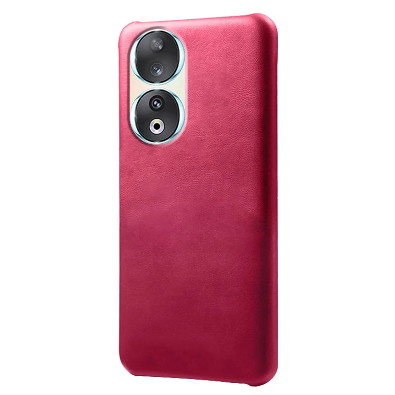For Honor 90 PU Leather Coated Hard PC Cover Calf Texture Shockproof Phone Case - Rose