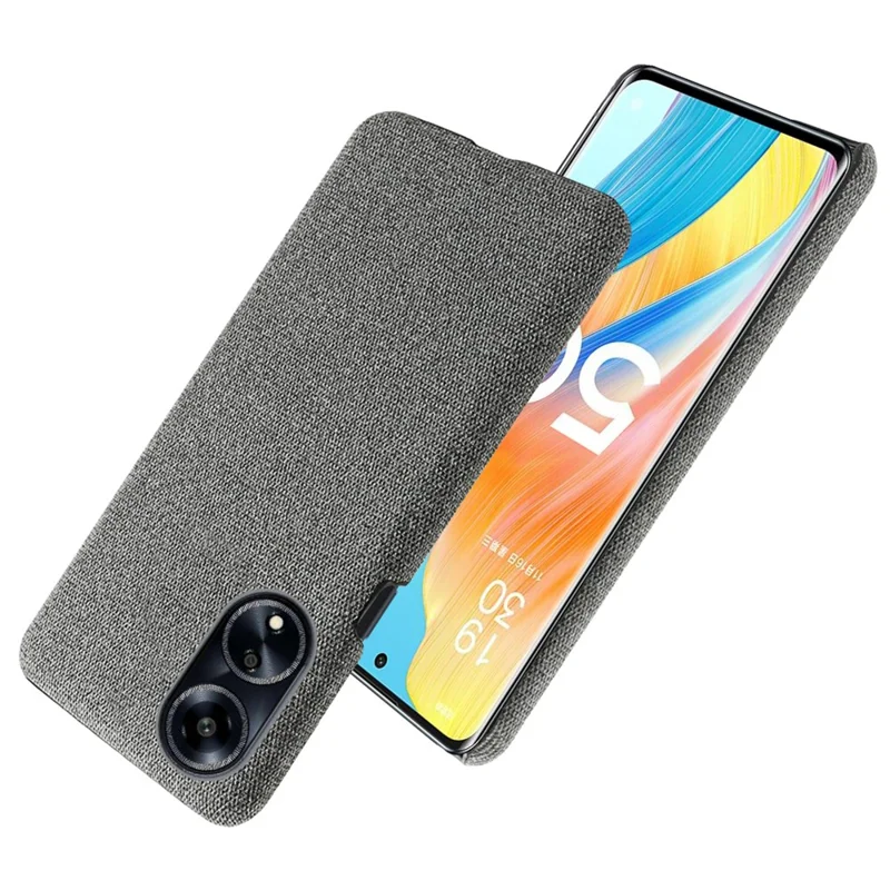 Phone Case for Oppo A1 5G / A98 5G / F23 5G , Dual Layer Cloth+Hard PC Protective Cover - Grey