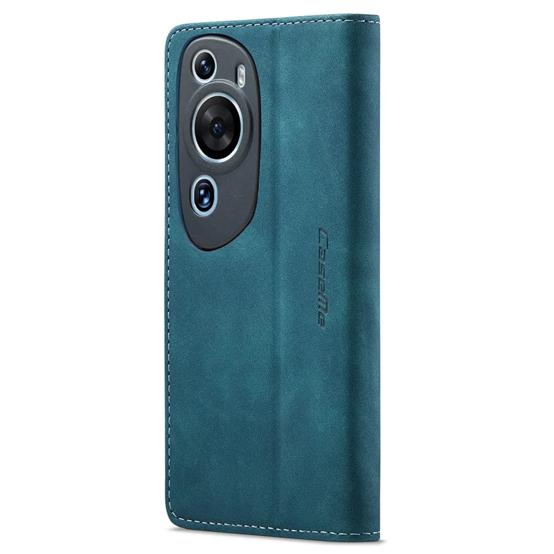 CASEME 013 Série Para Huawei P60 Art PU Leather Stand Wallet Case Shockproof Phone Cover - Azul
