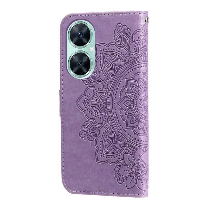 For Huawei nova 11i / Maimang 20 / Enjoy 60 Pro Case Floral Pattern PU Leather Wallet Stand Phone Cover - Purple