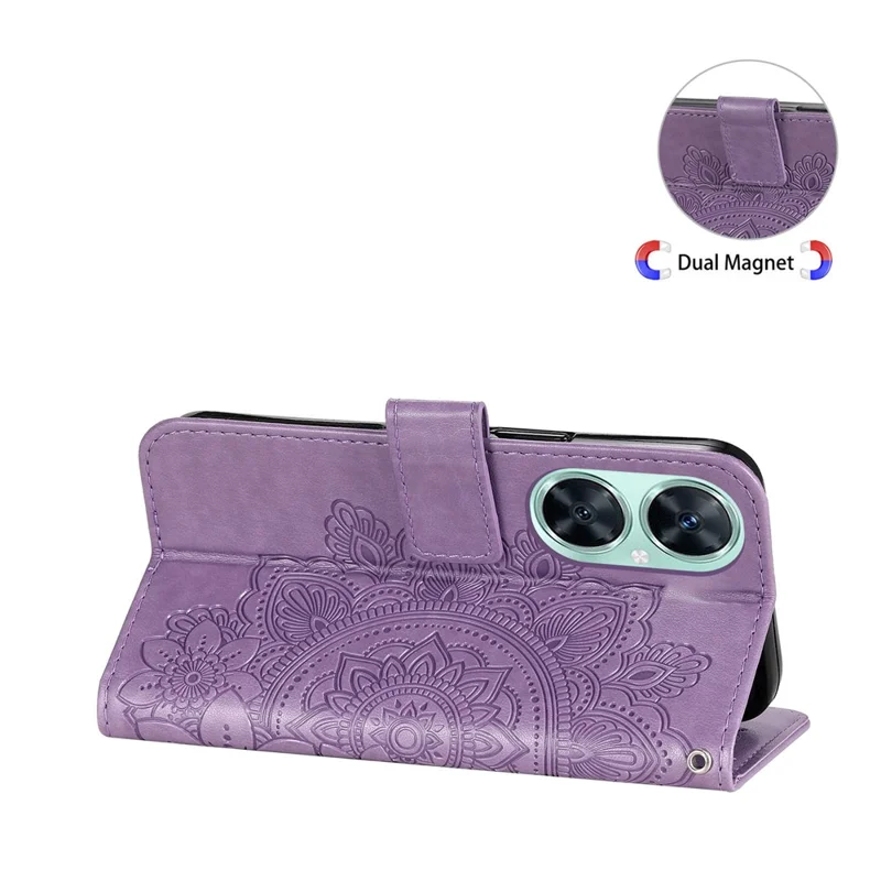 For Huawei nova 11i / Maimang 20 / Enjoy 60 Pro Case Floral Pattern PU Leather Wallet Stand Phone Cover - Purple