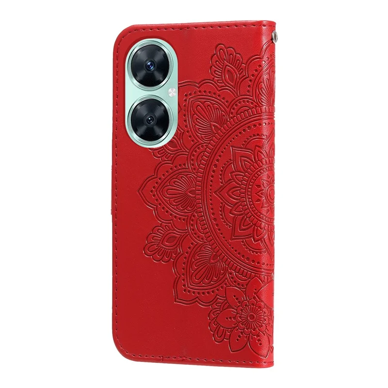 For Huawei nova 11i / Maimang 20 / Enjoy 60 Pro Case Floral Pattern PU Leather Wallet Stand Phone Cover - Red