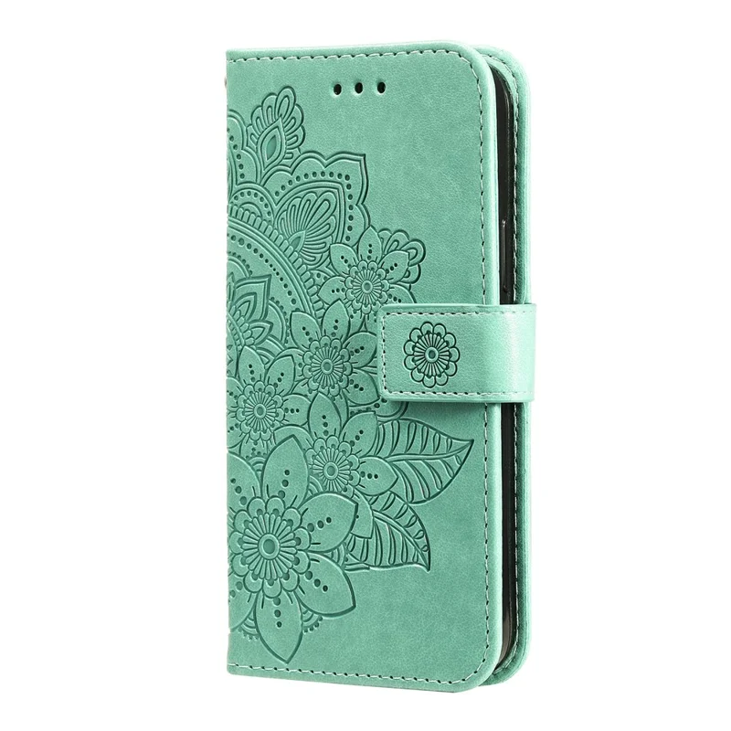 For Huawei nova 11i / Maimang 20 / Enjoy 60 Pro Case Floral Pattern PU Leather Wallet Stand Phone Cover - Green