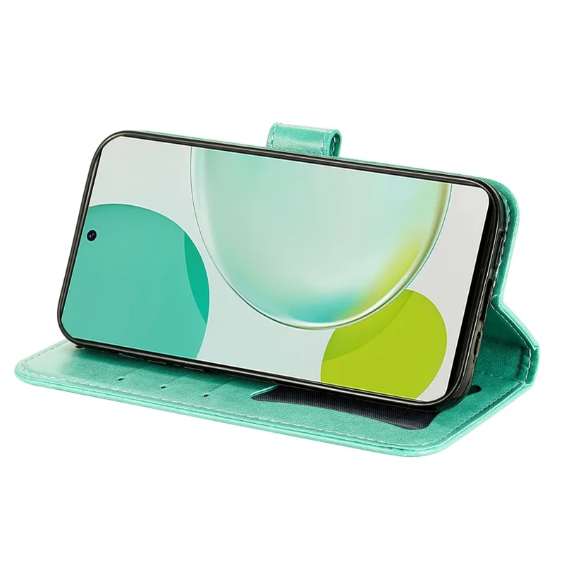For Huawei nova 11i / Maimang 20 / Enjoy 60 Pro Case Floral Pattern PU Leather Wallet Stand Phone Cover - Green